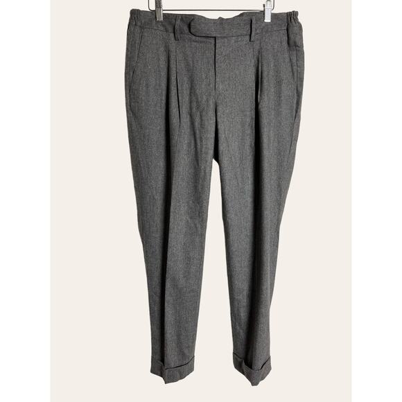Eleventy Gray Wool Pleated Front Straight Leg Trouser Dress Work Pants Size 36US - Picture 1 of 8
